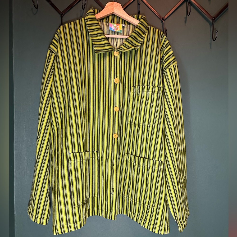 Big Bud Press Work Jacket Green Mono Stripes 3x